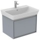 Mobilier de baie cu un sertar si lavoar Cube, Ideal Standard Connect Air, EQ Gri deschis lucios (structura) + Alb mat (rama)