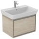 Mobilier de baie cu un sertar si lavoar Cube, Ideal Standard Connect Air, UK Maro deschis lemn (structura) + Maro deschis mat (rama)