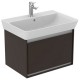 Mobilier de baie cu un sertar si lavoar Cube, Ideal Standard Connect Air, VY Maro inchis (structura) + Alb mat (rama)