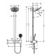 Sistem de dus Showerpipe 260 2jet cu baterie termostatata ShowerTablet Select 400, negru mat (matt black), Hansgrohe Pulsify S 24240670 tech