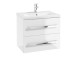 Mobilier de baie suspendat, cu lavoar din marmura compozit Olex, Defra Granada 60 alb lucios