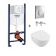 Set vas wc suspendat, cu capac soft close, Villeroy&Boch Arhitectura, cu set rezervor cu clapeta crom Grohe Rapido SL 5684HR01+38745001
