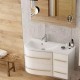 Set mobilier de baie cu lavoar marmura compozit Oristo Opal stanga, alb lucios - amb 3