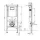 Rezervor incastrat, pentru vas wc suspendat, 111 cm, Villeroy and Boch ViConnect 92246100 - tech