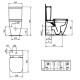 Set vas wc Rimless, Compact, cu rezervor alimentare inferioara, Ideal Standard i.Life S T500001+T473501 - tech