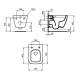 Vas wc suspendat Rimless, Compact, cu capac normal, Ideal Standard i.Life T459201+T473601 - tech
