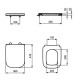 Capac soft close pentru vas wc, Ideal Standard i.Life B T468301 - tech