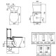 Set vas wc BTW Aquablade, cu rezervor alimentare inferioara Arc si capac normal, Ideal Standard Connect E039701+E785601+E712801 - tech