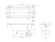 Cada de baie rectangulara, incastrata 170x70 cm, alb alpin, Villeroy&Boch Architectura UBA177ARA2V-01 - tech