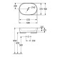 Lavoar pe blat oval, 60 cm, Villeroy & Boch Architectura 5A266001 - tech