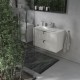 Mobilier de baie, cu lavoar marmura compozit, Oristo Siena - alb lucios, detaliu