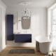 Mobilier de baie, cu lavoar marmura compozit, Oristo Siena - bleumarin mat