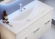 Set mobilier de baie cu lavoar rasina, alb mat (Bianco opaco), Baden Haus Miami 55319+50170 - detaliu 2