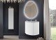 Set mobilier de baie cu lavoar sticla si oglinda LED, alb mat (Bianco opaco), Baden Haus Eclisse 55170+82410+44777 - amb 2