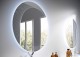 Set mobilier de baie cu lavoar bazin stanga din sticla si oglinda LED, albastru petrol (Blu petrolio), Baden Haus Eclisse 55172+55175+82409+45010 - detaliu 4