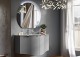 Set mobilier de baie cu lavoar bazin central din sticla, si oglinda LED, gri deschis (Grigio nuvola), Baden Haus Eclisse 55178+55172+55175+82411+45010 - amb 1