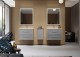 Set mobilier de baie cu lavoar rasina si oglinda LED, gri deschis (Grigio nuvola), Baden Haus Tiffany 55242+50169+45084