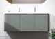 Set mobilier de baie suspendat, cu lavoar rasina si oglinda LED, verde mat (Verde opaco), Baden Haus Icona 55299+50265+45030+45031 - detaliu 1