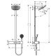 Sistem de dus Showerpipe 260 2jet EcoSmart, cu baterie termostatata ShowerTablet Select 400, bronz satinat (brushed bronze), Hansgrohe Pulsify S 24241140 - tech